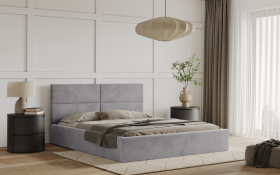 FRONTI Postel WASTO 140x200 světlešedá s úložným prostorem