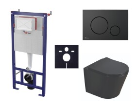 Cenově zvýhodněný závěsný WC set SAT do lehkých stěn / předstěnová montáž + WC SAT Infinitio SIKOSSINB68K SIKOSSINB68K