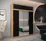 Šatní skříň Abi T1 s nástavcem Barva korpusu: Bílá, Rozměry: 250 cm, Dveře: Dub artisan