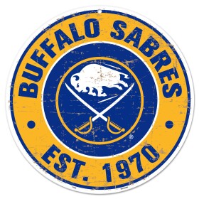 Mustang Cedule Buffalo Sabres NHL 12" Distressed Round