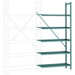 Manuflex RP1344.5021 základní modul regálu oddělení , (š x v x h) 1470 x 2500 x 800 mm, ocel, dřevěná podlaha, vodní mod