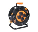 Solight prodlužovací přívod na bubnu, 4 zásuvky, venkovní, 25m gumový kabel, 3x 1,5mm2, IP44