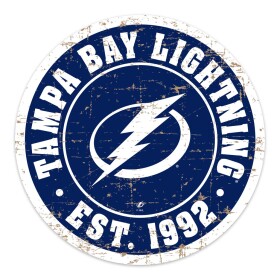 Mustang Cedule Tampa Bay Lightning NHL Lightning 22" Round Distressed Logo