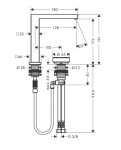 HANSGROHE - Tecturis E Umyvadlová baterie s výpustí, 2-otvorová instalace, CoolStart, EcoSmart+, kartáčovaný bronz 73053140