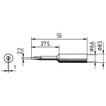 TOOLCRAFT KB-200 pájecí hrot dlátový, zahnutý Velikost hrotů 19.5 mm Délka hrotů 130 mm Obsah 1 ks