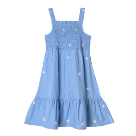 Šaty bez rukávu s potiskem sedmikrásek- modré - 116 MIX