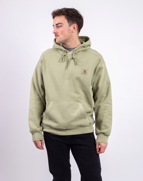 Carhartt WIP Hooded Nelson Sweat Gentle Green garment dyed S