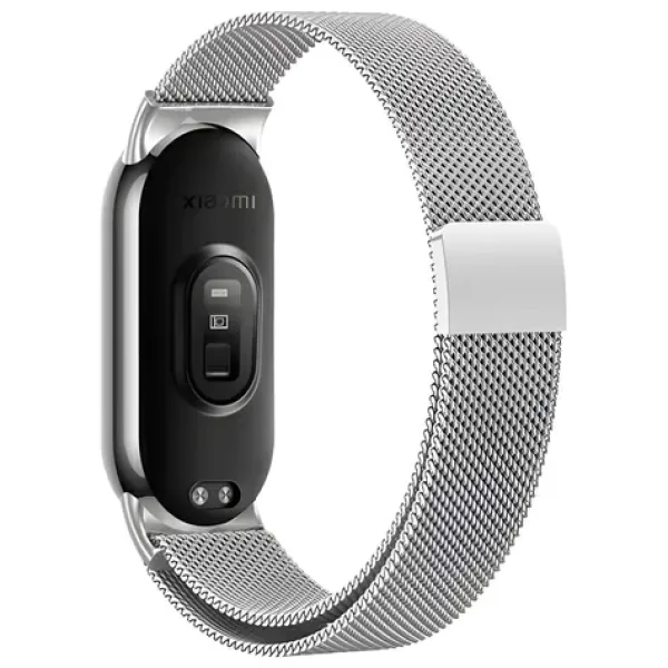 Beline Magnetic stříbrná / Řemínek / Xiaomi Mi Band 10/9/8 / magnetický / kovový