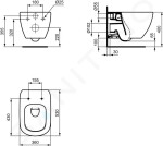 IDEAL STANDARD - Tesi Závěsné WC, AquaBlade, bílá T007901