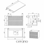 CERANO - Koupelnová skříňka Carole - bílá matná rýhovaná + deska pod umyvadlo z lit. mramoru Elanys - 12 mm - bílá matná - 80x49,2x46 CER-718996