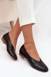 Dámské baleríny z eko kůže na ploché podrážce Černé Olyssia 39