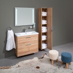 Mereo Vigo, koupelnová skříňka vysoká 170 cm, dub Riviera CN331N