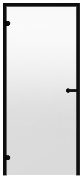 Dveře do parní sauny ALU HARVIA 7x19, čiré 690x1890 mm, černý rám CDA71904BLL