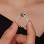 Stříbrný prsten Viviane 1 ct MOISSANITE + CERTIFIKÁT, 57 certifikát GRA, hadřík na čištění stříbra, dárková krabička