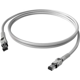 Easylan CP1OAMSMS0015 RJ45 síťové kabely, propojovací kabely CAT 6A S/FTP 1.50 m šedá dvoužilový stíněný, bez halogenů, samozhášecí 1 ks