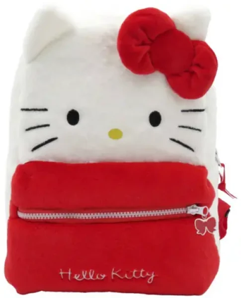 Plyšový batůžek Hello Kitty / Dětský batoh / 23 × 30 × 12 cm (101)