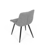 Židle jídelní, stříbrná látka, nohy černý kov