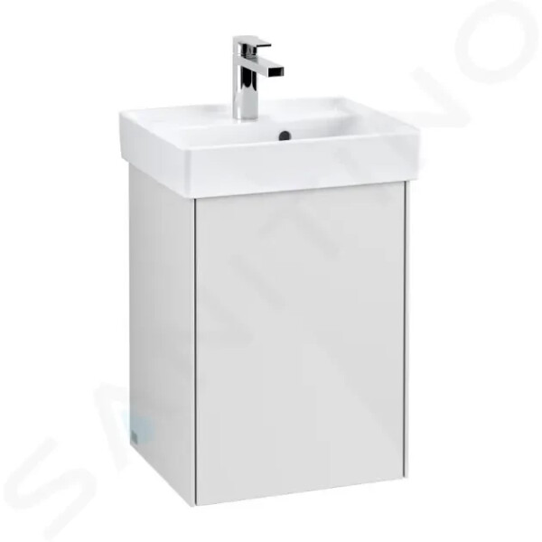 VILLEROY & BOCH - Collaro Umyvadlová skříňka, 410x546x344 mm, 1 dvířka, panty vlevo, Glossy White C00500DH