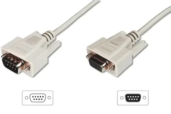 Digitus šedá / Sériový prodlužovací kabel / DB9 M/F / 10 m / lisovaný (AK-610203-100-E)