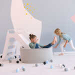 PLUSH NEST PLUSH NEST Suchý bazén kulatý Bavlna (kolekce Smart) Ø 90 × 30 cm, světle šedý