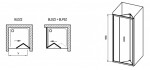 RAVAK - Blix Sprchové dveře skládací dvoudílné BLDZ2-70, 67-71 cm, lesklý hliník/čiré sklo X01H10C00Z1