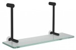 Sapho Závěsná skleněná polička na sprchovou zástěnu 400x180x125mm, černá mat 1301-15B