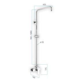 Mereo Nástěnná sprchová baterie Dita 150 mm se sprchovou tyčí bez příslušenství CBE60104SD1