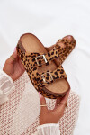 Dámské sandály s přezkami na masivní platformě leopard Odisene 40