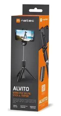 Natec Alvito BT 4.0 černá / Selfie tyčka - tripod / Bluetooth 4.0 (NST-1653)