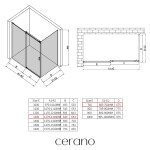CERANO - Sprchový kout Santoro L/P - 6 mm - chrom, transparentní sklo - 130x70x195 - posuvný CER-425431
