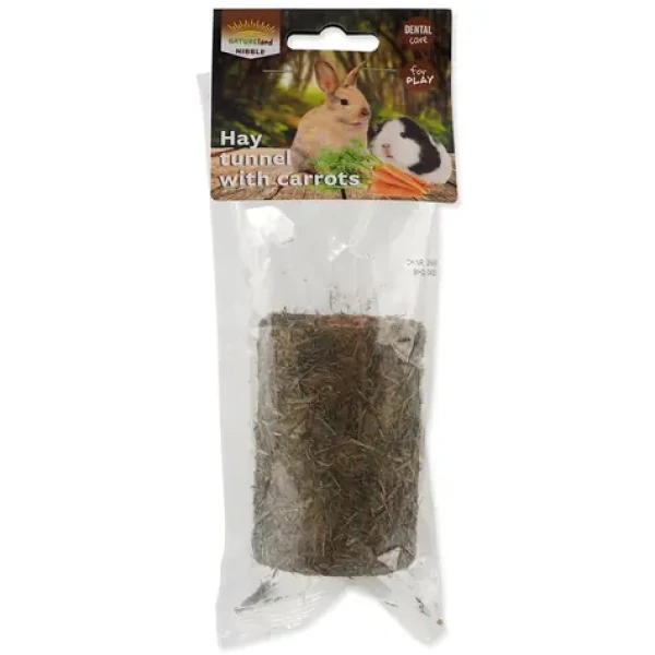 Nature Land Pochoutka Nibble válec ze sena plněný mrkví 125g (905-30003)