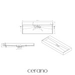 CERANO - Umyvadlo z litého mramoru Vita - nástěnné i na desku - černá matná - 120x46 CER-479890