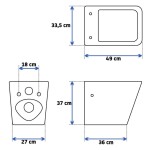 PRIM - předstěnový instalační systém s černým tlačítkem 20/0044 + WC REA Raul Rimless + SEDÁTKO PRIM_20/0026 44 RA1