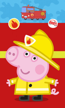 Dětský ručník Prasátko Pepina Hasič Tomík 30x50 cm