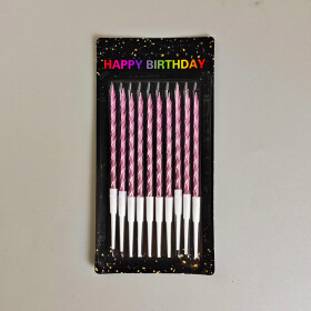 Cake star Dortové svíčky spirálové růžové 10ks