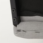 Židle jídelní, světle šedá látka, černé kovové nohy