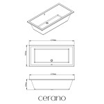 CERANO - Vana akrylátová Elisa - obdélníková - bílá - 170x80x40 CER-017203