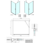 POLYSAN - ZOOM BLACK sprchové dveře 800, čiré sklo ZL1280B