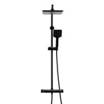 Erga Bodo Therm, sprchová souprava s termostatickou baterií a dešťovou hlavicí 23x23cm, černá matná, ERG-YKA-BP.BODO-THERM-23-BLK
