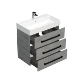 Koupelnová skříňka s černou úchytkou a umyvadlem SAT Cube Way 80x53x46 cm beton mat CUBE46C803BESAT CUBE46C803BESAT