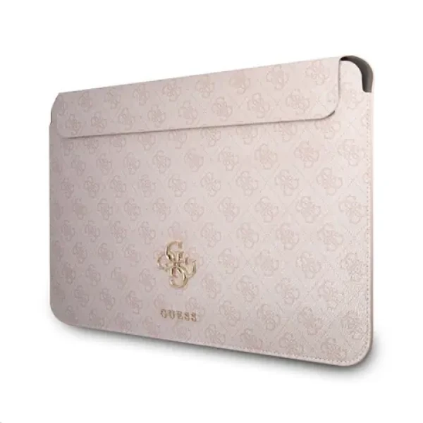 GUESS PU 4G Metal Logo Computer Sleeve 13 růžová (3666339005351)