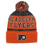 Outerstuff Dětská zimní čepice Philadelphia Flyers NHL Puck Pattern Cuffed Pom