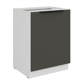Spodní skříňka Aria 60 D 1F BB Barva korpusu: Bílá, Barva dvířek: GR - Graphite AFM