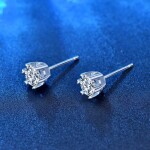 Royal Fashion stříbrné náušnice HA-XEZ007-SILVER-MOISSANITE