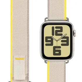 OBAL:ME Textilní Řemínek pro Apple Watch 42-49mm M-L Beige/Yellow (57983126808)