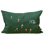 Fine Little Day Vyšívaný povlak na polštář Soccer Embroidered 38 × 58 cm, zelená barva, textil