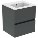 IDEAL STANDARD - Eurovit Skříňka s umyvadlem, 55x50x44 cm, 2 zásuvky, lesklá šedá R0571TI