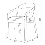 Jídelní židle, přírodní, dřevo, DCH-V3202 CRM2