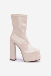 Lakované Boty Na Platformě A Vysokém Podpatku Béžové Lotisha 40