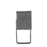 Židle jídelní, šedý samet, černá pohupová podnož